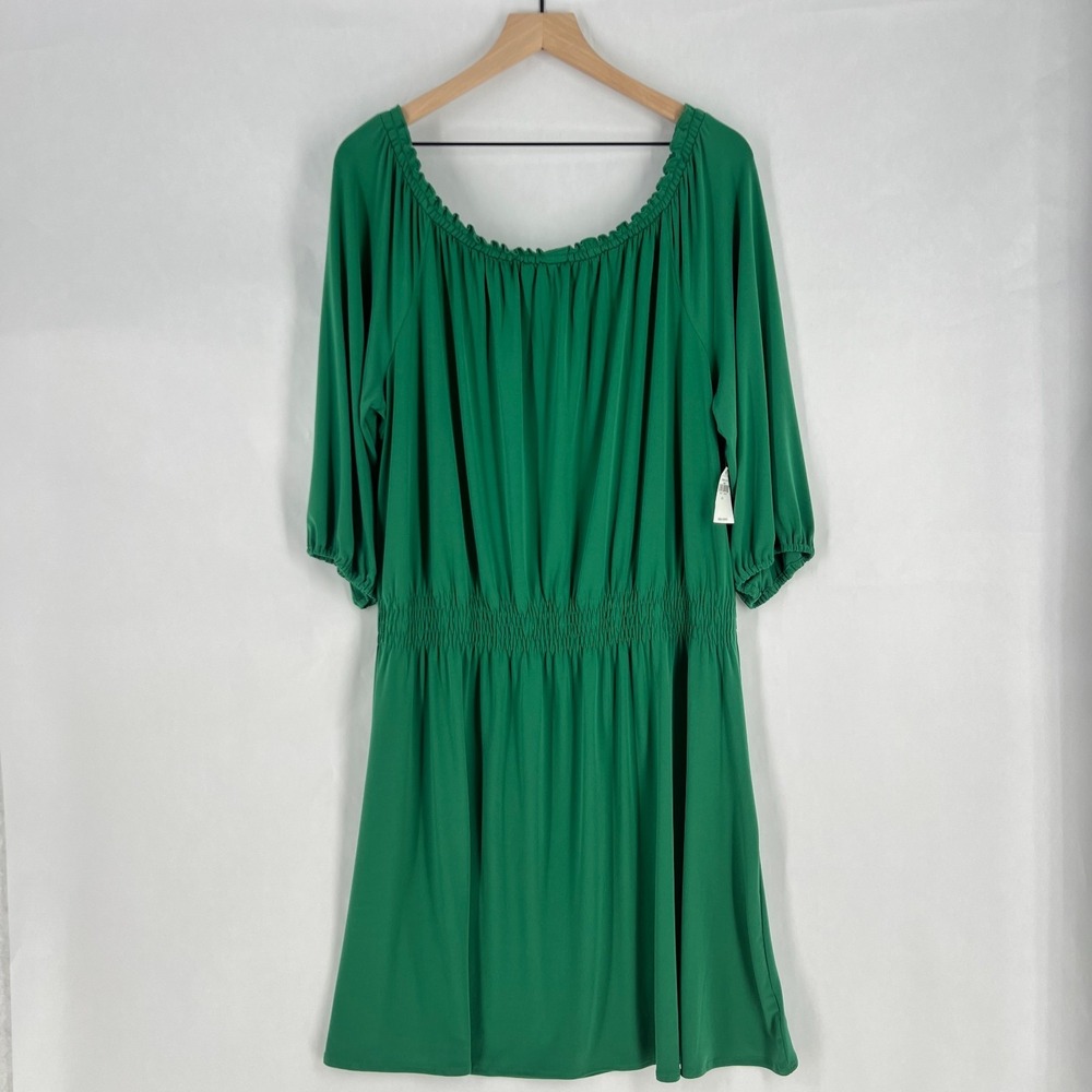 GAP Green Smocked Waist Midi Dress